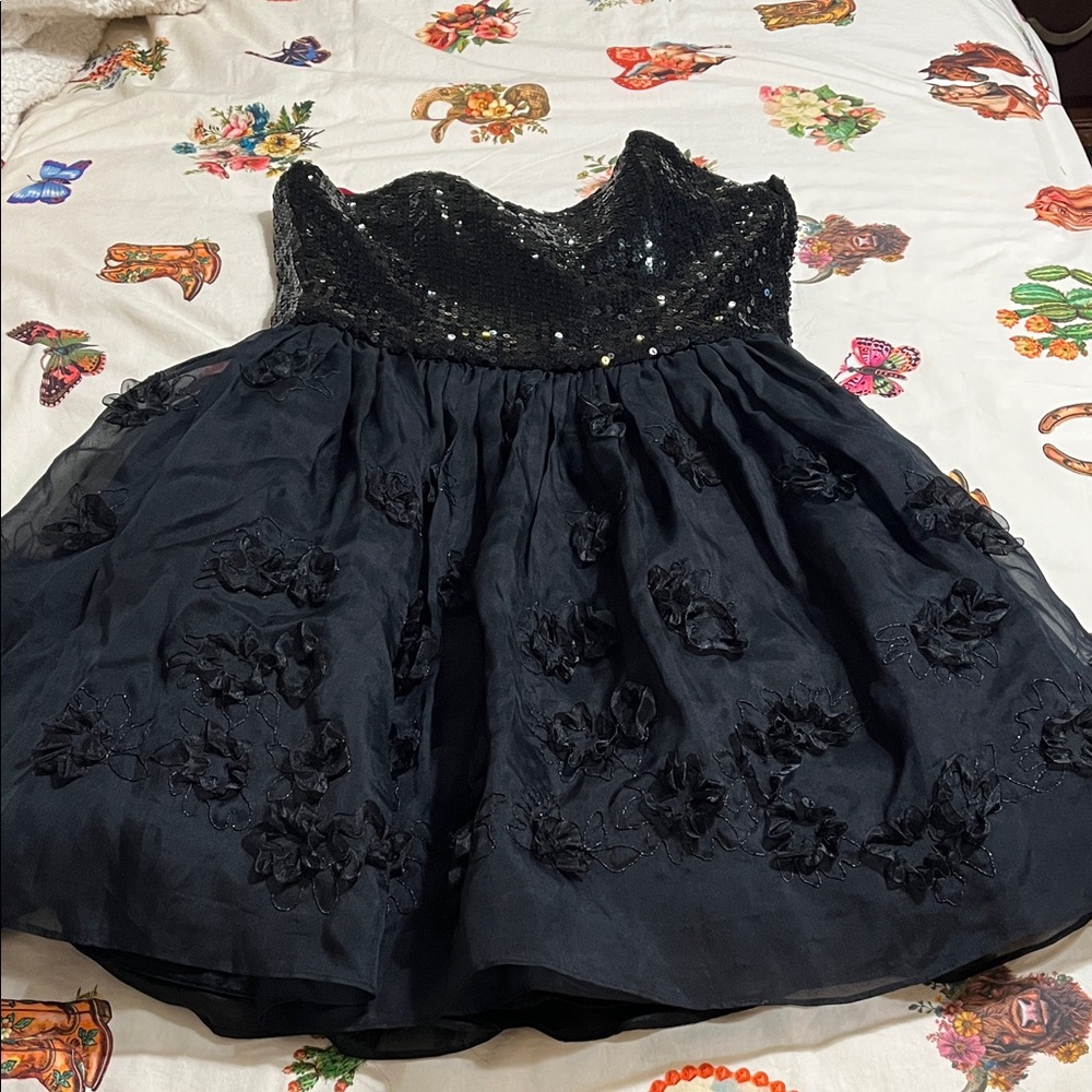 Betsey Johnson Black Strapless Sequin Dress